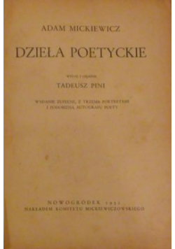 Mickiewicz Dzieła poetyckie 1932r.