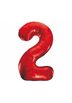 Balon foliowy B&C cyfra 2 czerwona 85cm