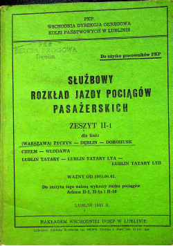 Służbowy rozkład jazdy pociągów pasażerskich zeszyt II 1
