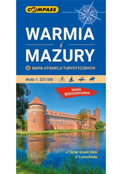 Mapa atrakcji tur. - Warmia i Mazury 1:225 000 lam