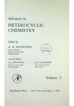 Advances in organic chemistry volume 3