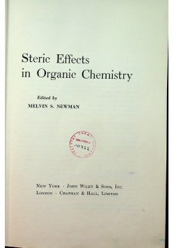 Steric effects in organic chemistry
