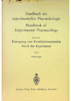 Hanbuch der experimentellen Pharmakologie