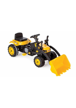 Traktor na pedały z łyżką żółty