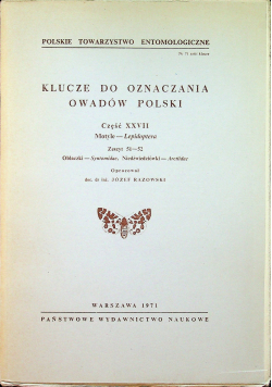 Klucze do oznaczania owadów Polski Część XXVII Zeszyt 51 - 52