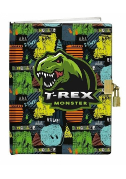 Pamiętnik z kłódką 13x18 Dinozaur T-REX 60K gładki