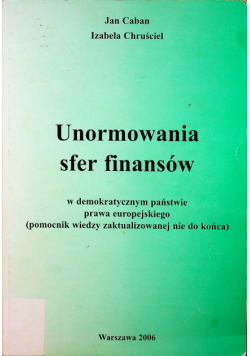 Unormowania sfer finansów