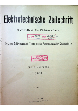 Elektrotechnische Zeitschrift 1903 r