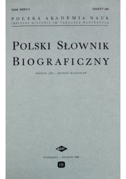 Polski Słownik Biograficzny zeszyt 144