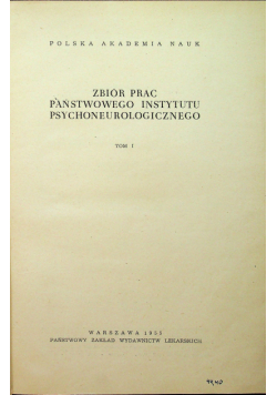 Zbiór prac państwowego instytutu psychoneurologicznego