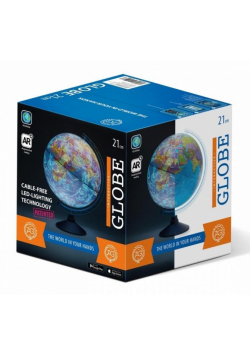 Globus 21cm z mapą fizyczną i aplikacją ALAYSKY
