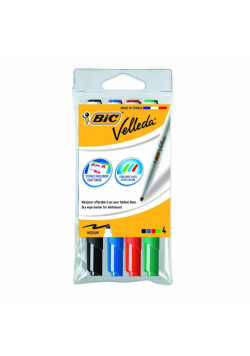 Marker suchościeralny Velleda 4szt BIC