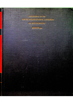 Proceedings of the fifth international congress of biochemistry