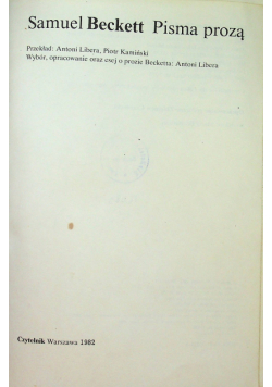 Beckett Pisma prozą