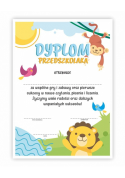 Dyplom A4 przedszkolaka - Natura 30szt
