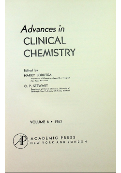Advances in Clinical Chemistry Volume 6