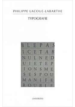 Lacoue Labarthe Philippe  Typografie