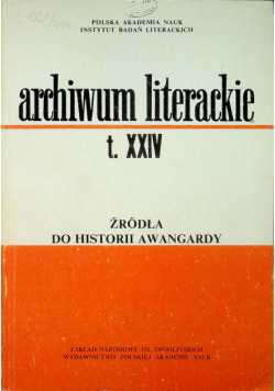 Archiwum literackie Tom XXIV