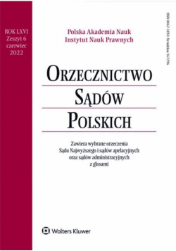 Orzecznictwo Sądów Polskich 6/2022
