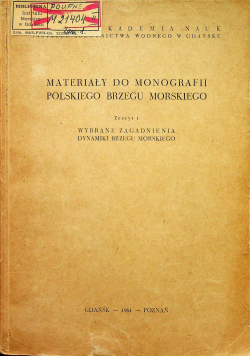Materiały do monografii polskiego brzegu morskiego