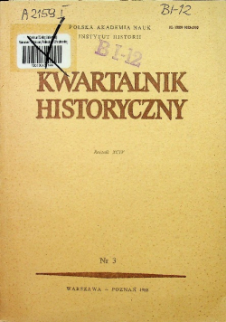 Kwartalnik historyczny XCIV Nr 3