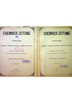 Chemiker - Zeitung Central - Organ / Chemisches Repertorium tom 1 i 2 1888 r.