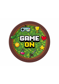 Talerzyki papierowe Game On 18cm 6szt