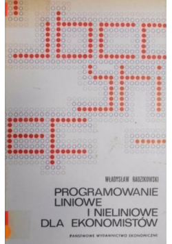 Programowanie liniowe i nieliniowe dla