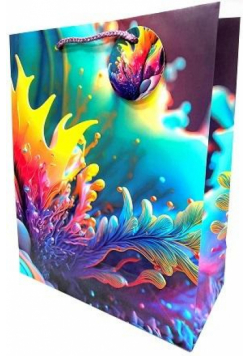 Torebka ozdobna matowa 18x23x10cm liście GB23129