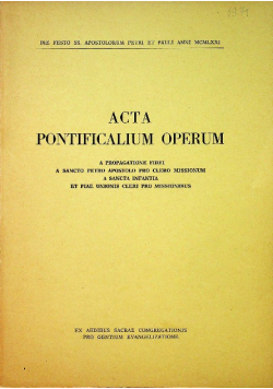 Acta pontificalium operum