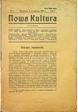 Nowa kultura tygodnik No 8 - 9 Rok I kryzys niemiecki 1923 r