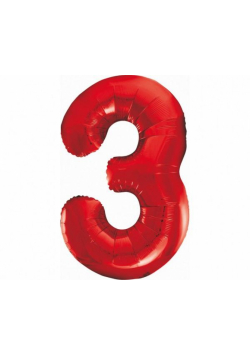 Balon foliowy B&C cyfra 3 czerwona 85cm