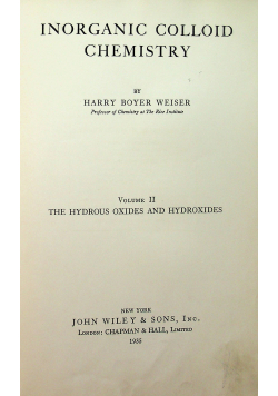 Inorganic colloid chemistry volume II 1935 r