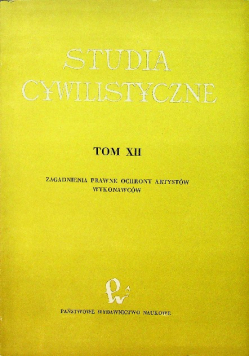 Studia cywilistyczne Tom XII