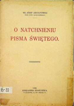 O natchnieniu pisma Świętego 1930 r.