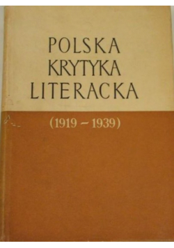 Polska krytyka literacka (1919-1939)