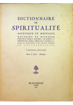 Dictionnaire de Spiritualite Fascicules LXVI LXVII