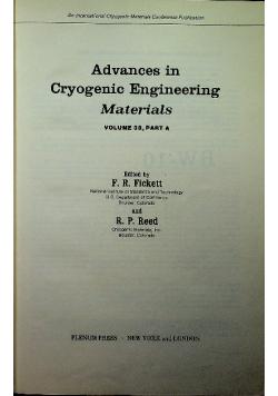 Advances in Cryogenic Engineering Volume 38 Part A