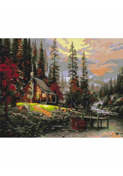 Malowanie po numerach - Dom w lesie 40x50cm