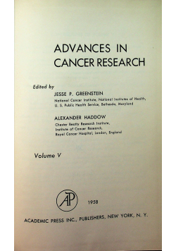 Advances in cancer research Volume V