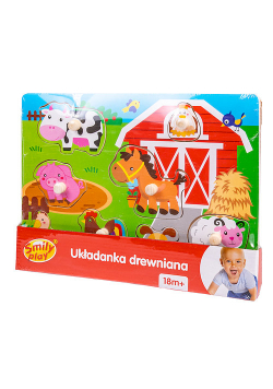 Układanka drewniana Mała farma uchwyty