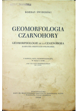Geomorfologia czarnohory 1938 r