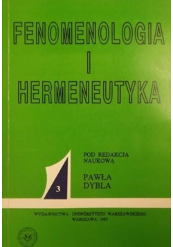 Fenomenologia i hermeneutyka