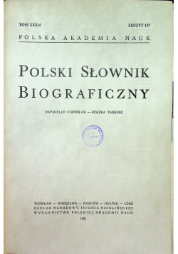 Polski słownik biograficzny tom XXX Zeszyt 127