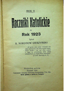 Roczniki Katolickie 1924 r.