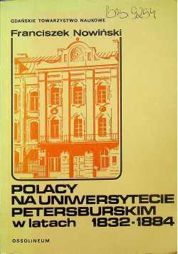Polacy na Uniwersytecie Petersburskim w latach 1832 1884