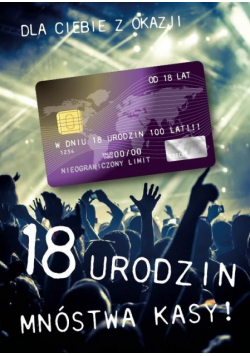 Karnet Urodziny Osiemnastka Gift-M-07