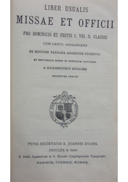 Liber usualiss missae et officii 1932 r.