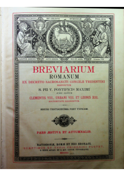 Breviarium Romanum Pars Aestiva et Autumnalis 1901 r.