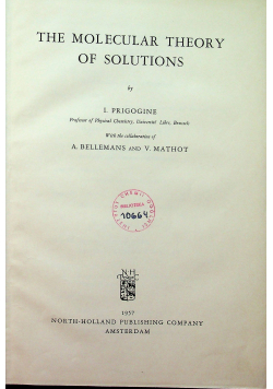 The molecular theory of solutions